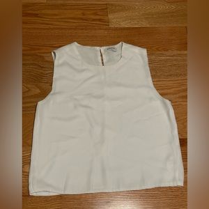 White Babaton Workwear Sleeveless Blouse | Size Small